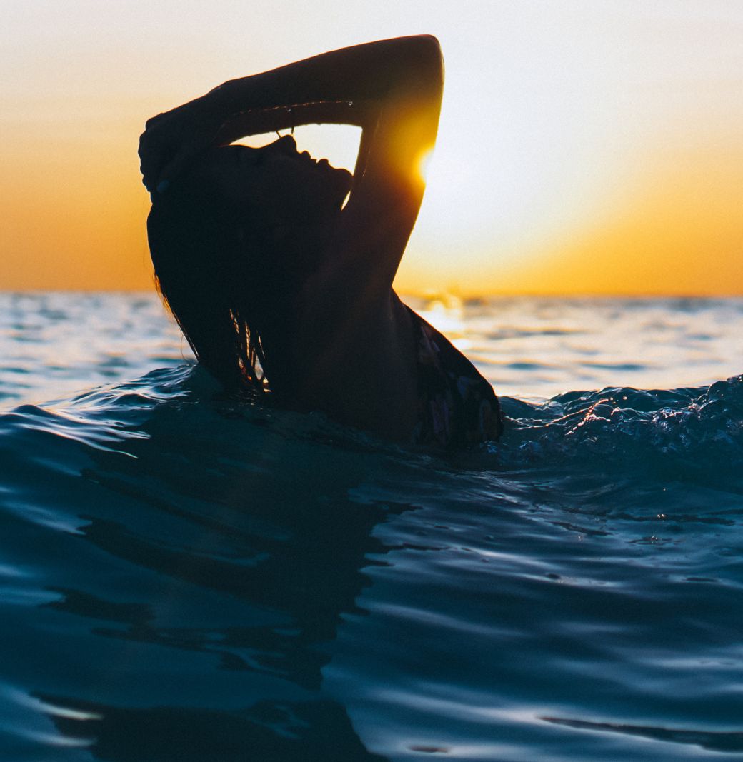 a swim in the sea in front of the Venice Lido