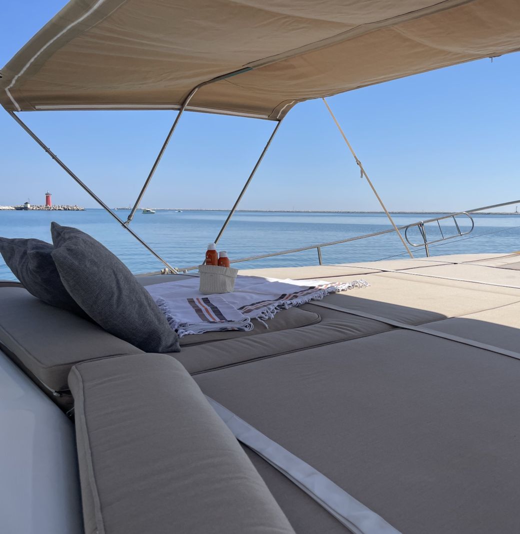 the boat's sundeck space