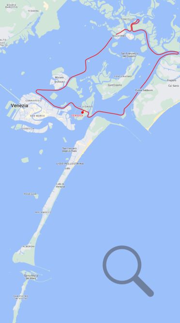 mappa: Dalla Certosa alla Laguna Nord