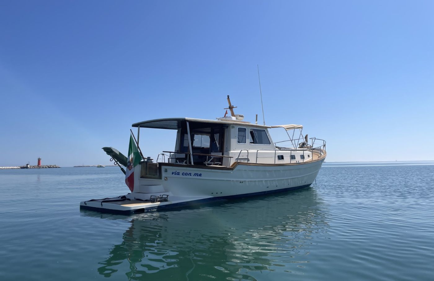 the boat from the back